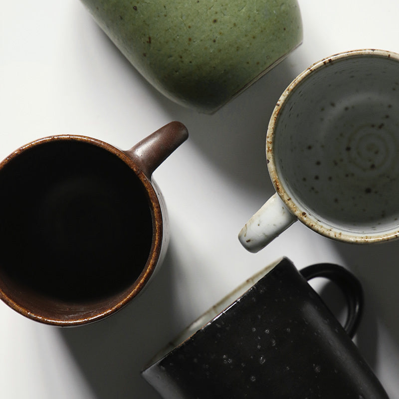 Handmade stoneware coffee cup