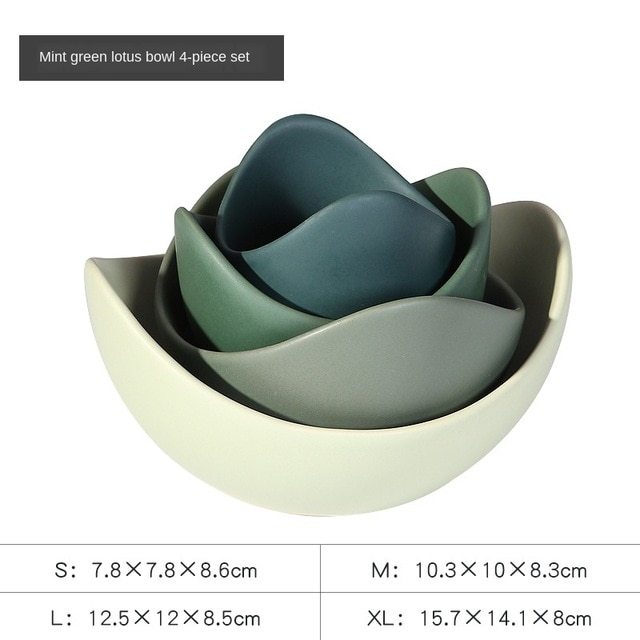 Stacked Lotus Ceramic Bowl