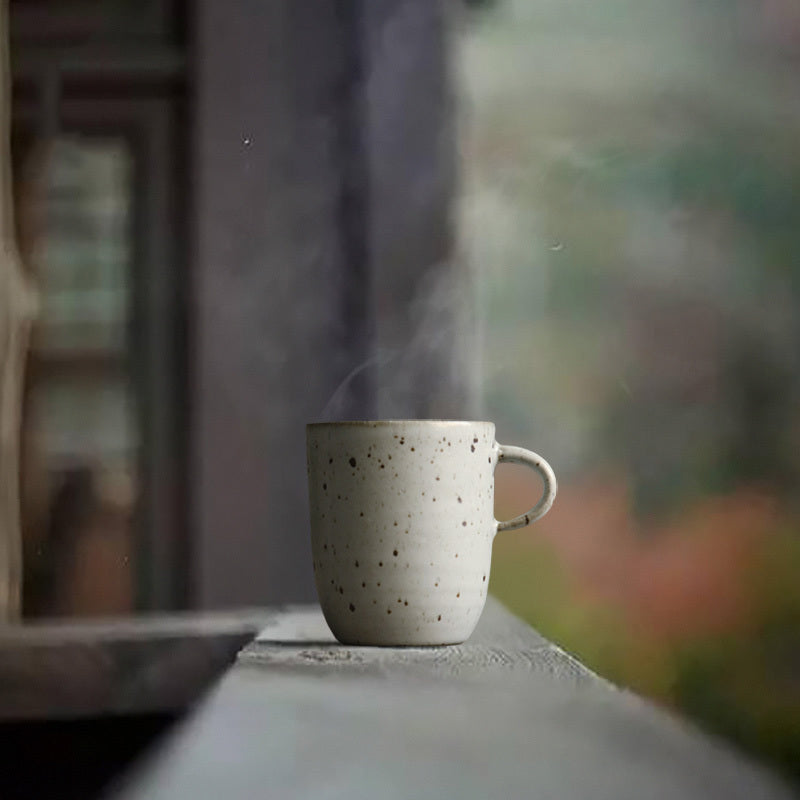 Handmade stoneware coffee cup
